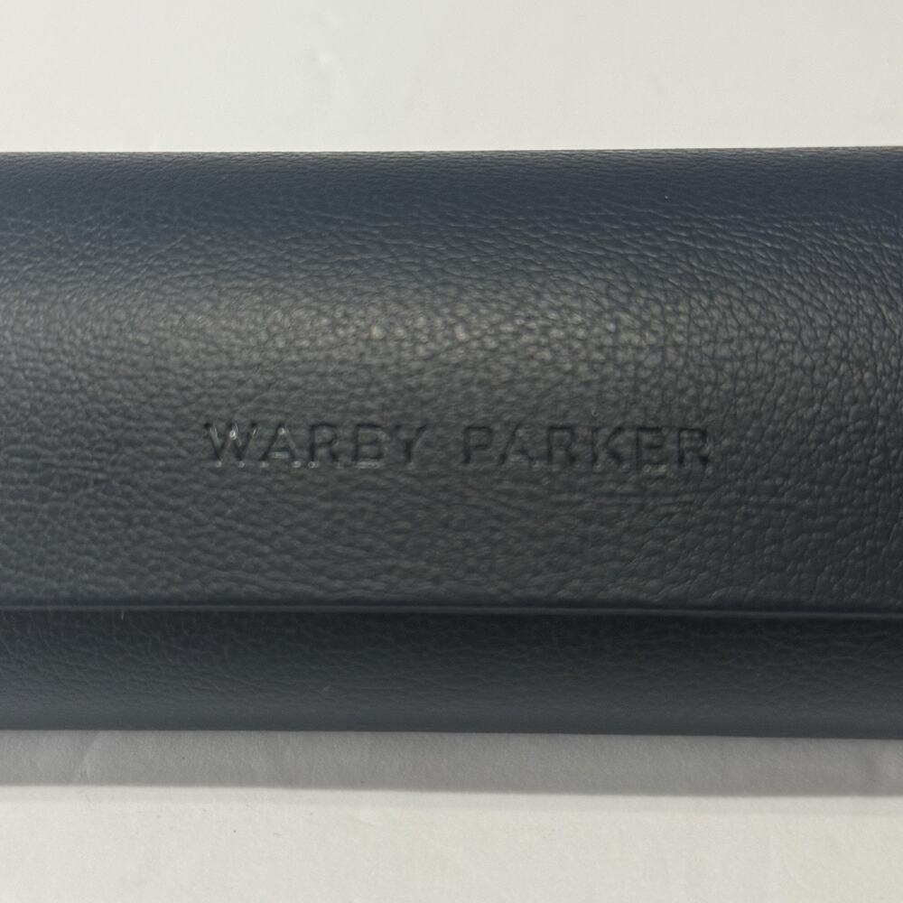 Warby Parker Eyeglass Hard Case Flip Top Dark Blue Magnetic Closure New